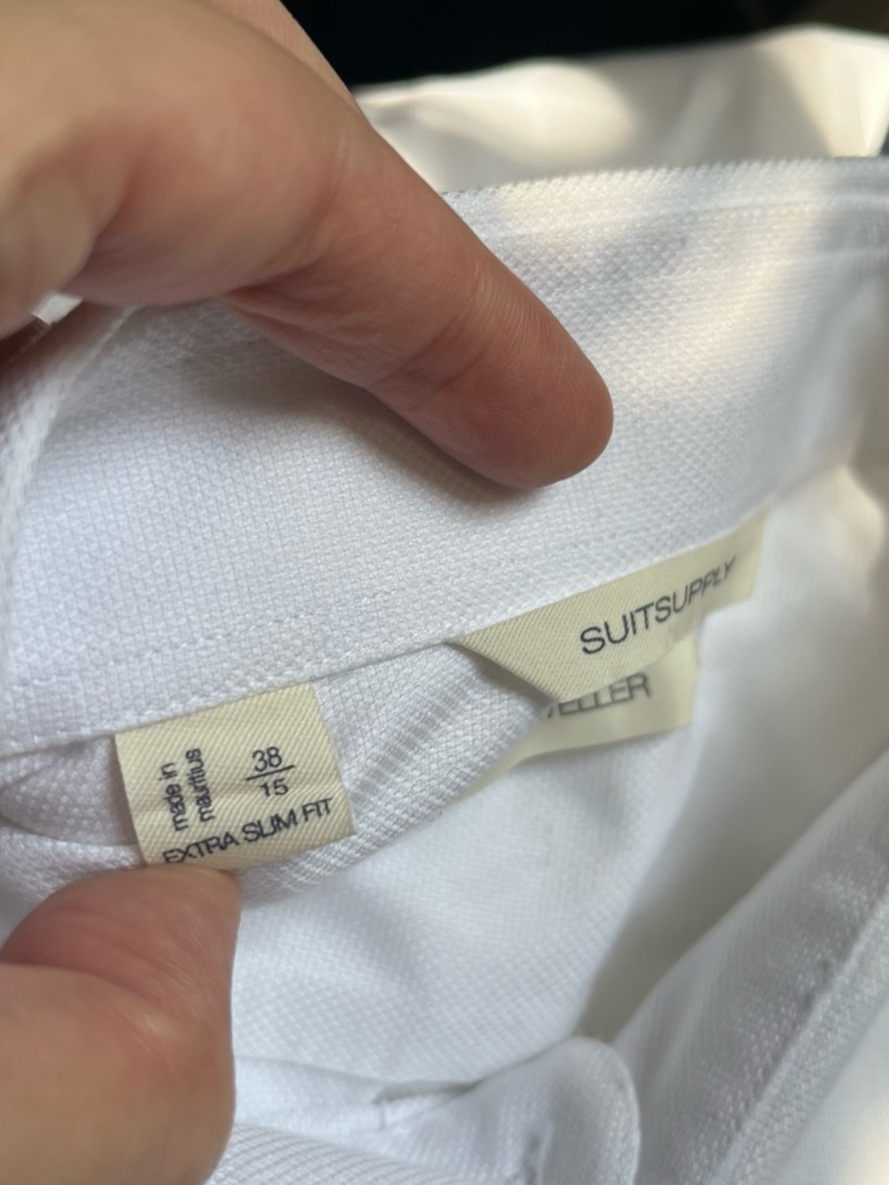 Suitsupply Traveller Dress Shirt Men’s 15 38 White Wrinkle Free Slim Fit - Picture 7 of 8